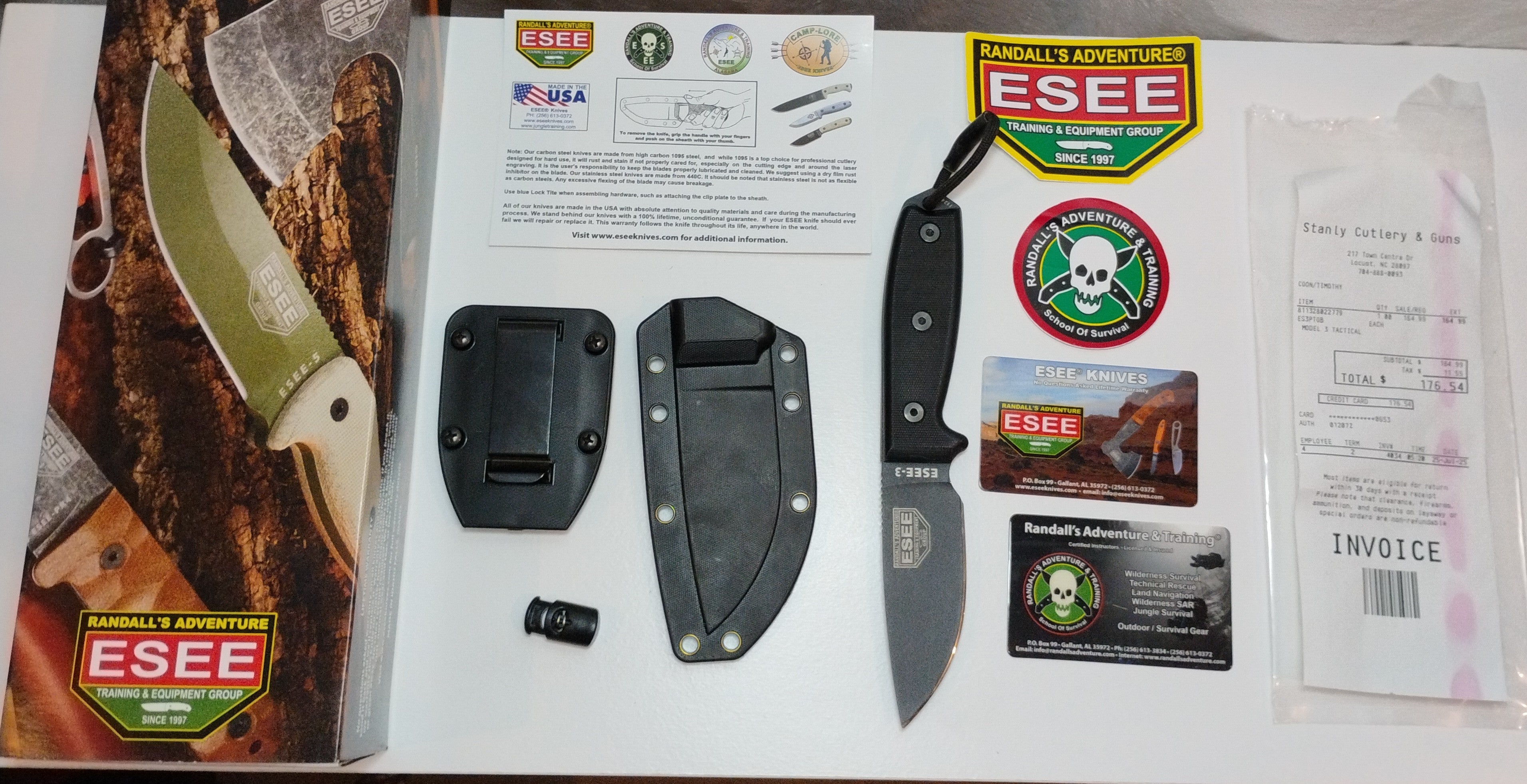 ESEE-3 Fixed Blade Knife USED Good Condition